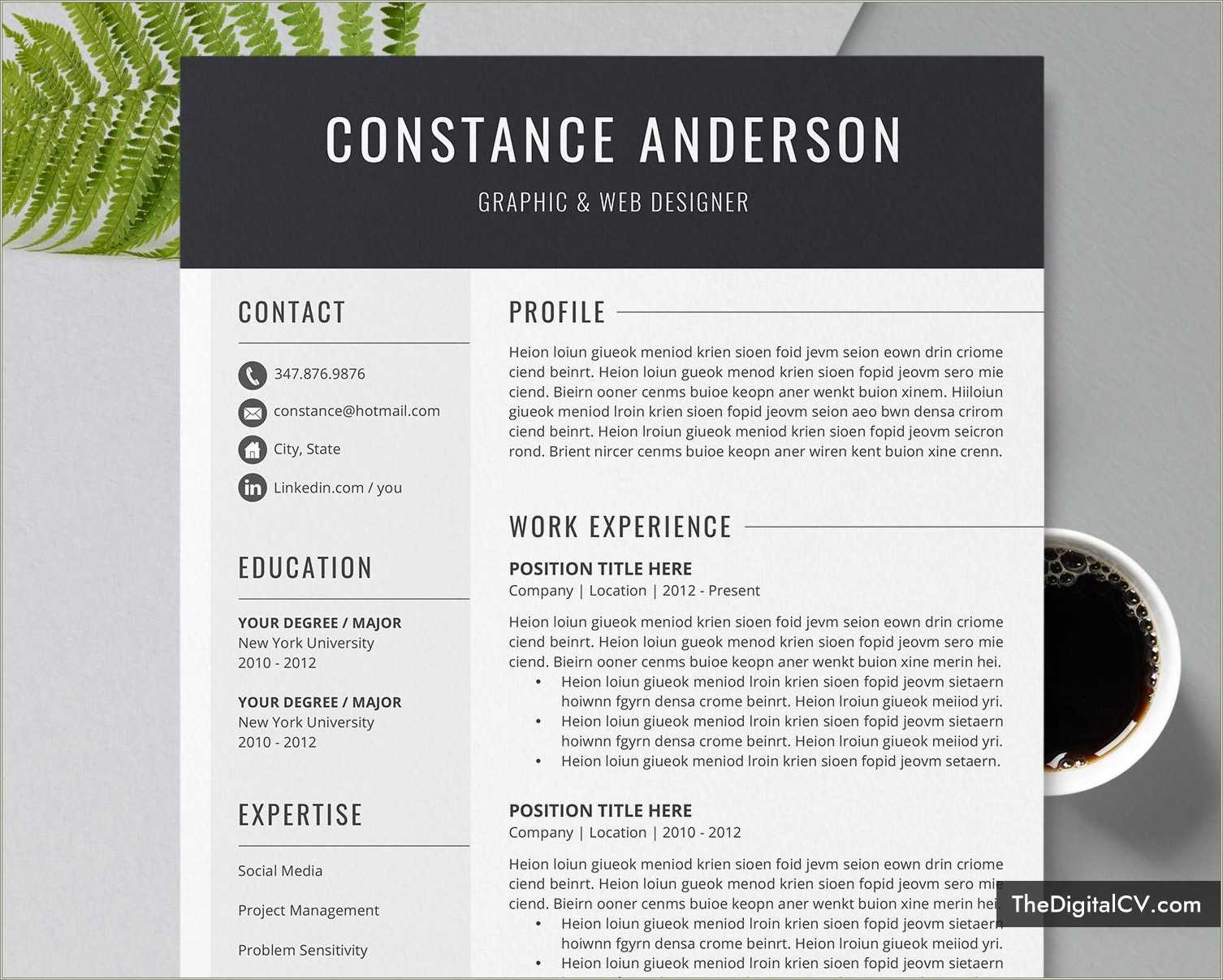 2 Page Resume Template Free Download Word