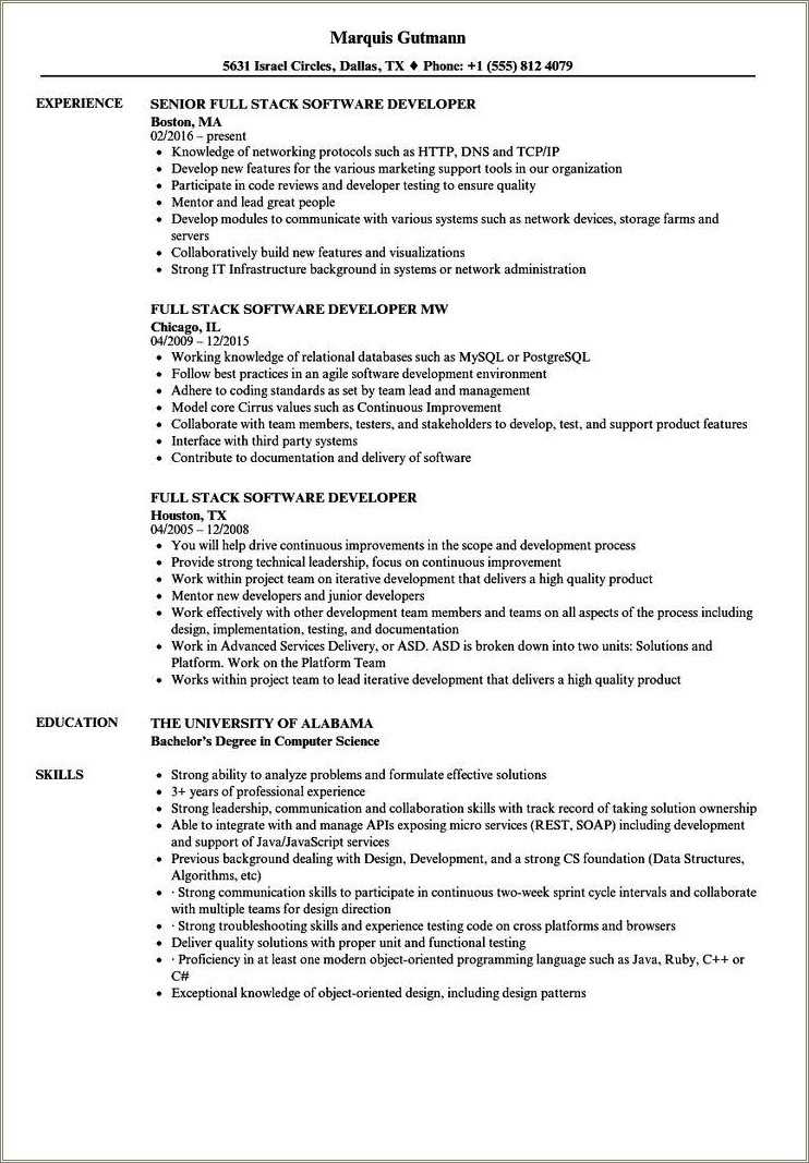 2 Year Experience Resume Format For Java Developer