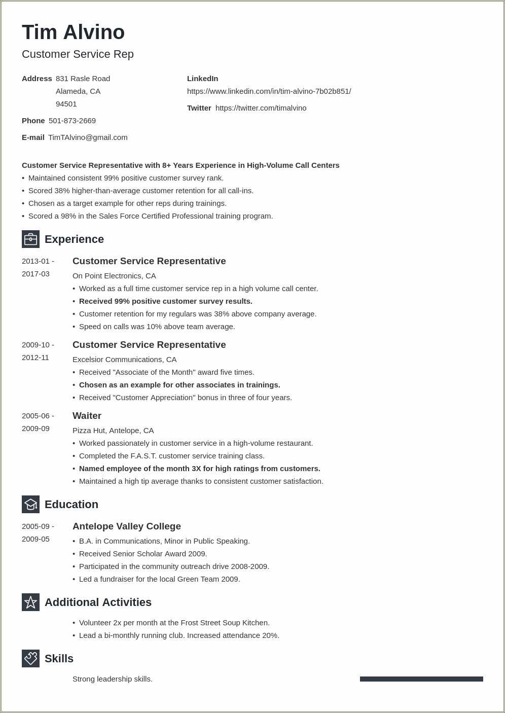 30 Years Experience Resume Sample