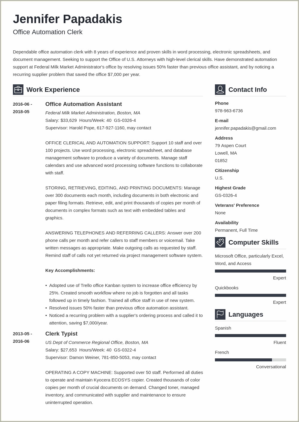 A Federal Resume Example For Elt