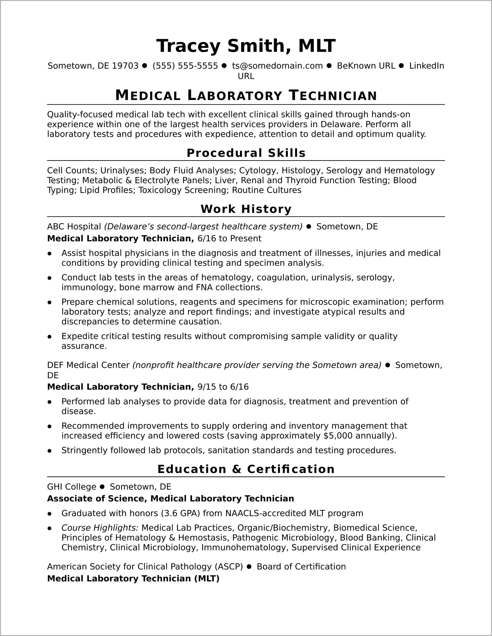 A Resume That Includes Work History And Skills