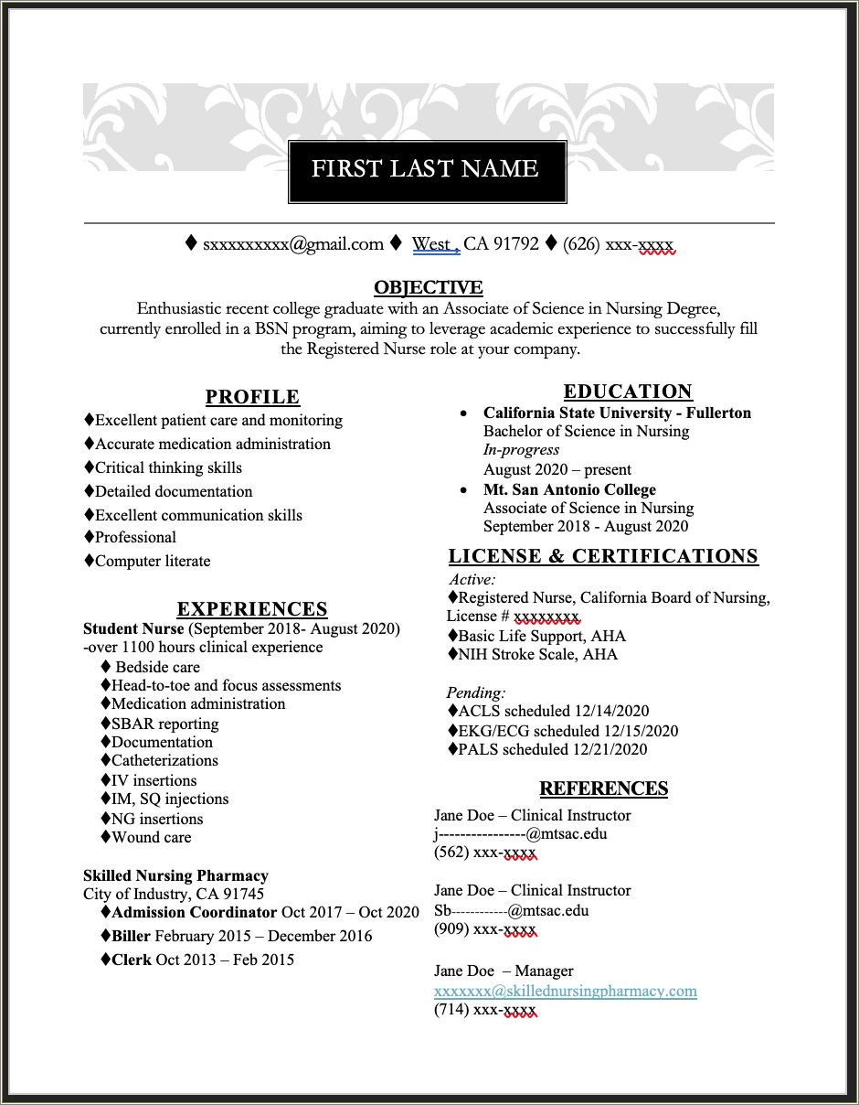 A Rn Seeking To Job Resume