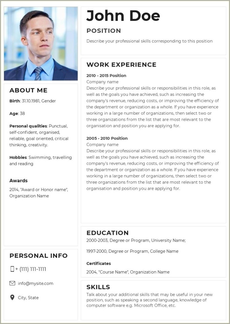About Me On Resume Sample Resume - About Me On Resume Sample 