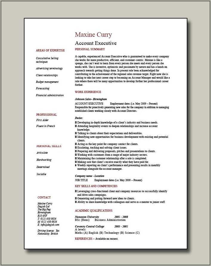 Account Executive Resume Cover Letter Samples