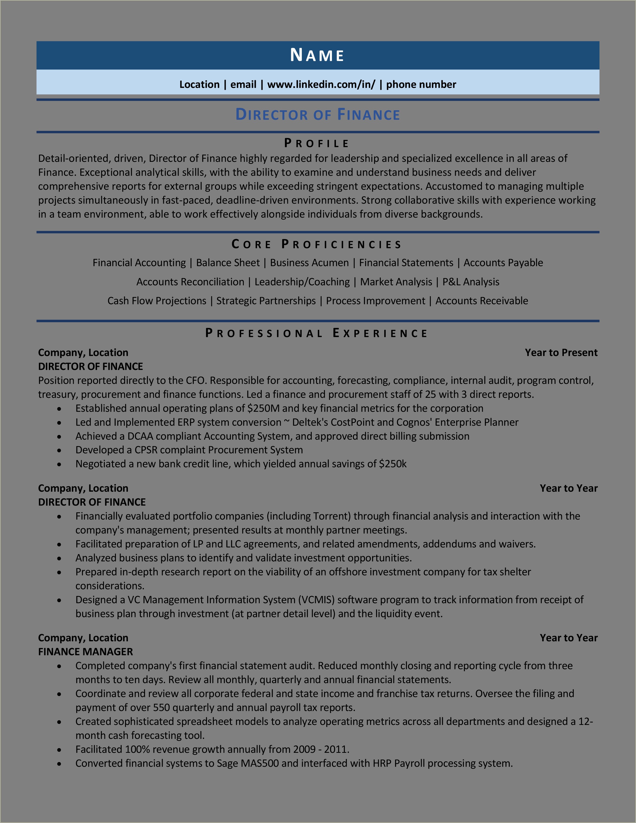 Account Executive Resume Examples Finance
