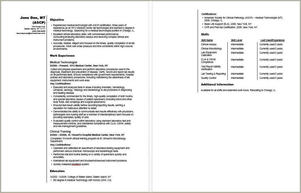 Additional Information On A Resume - Additional Information On A Resume Examples