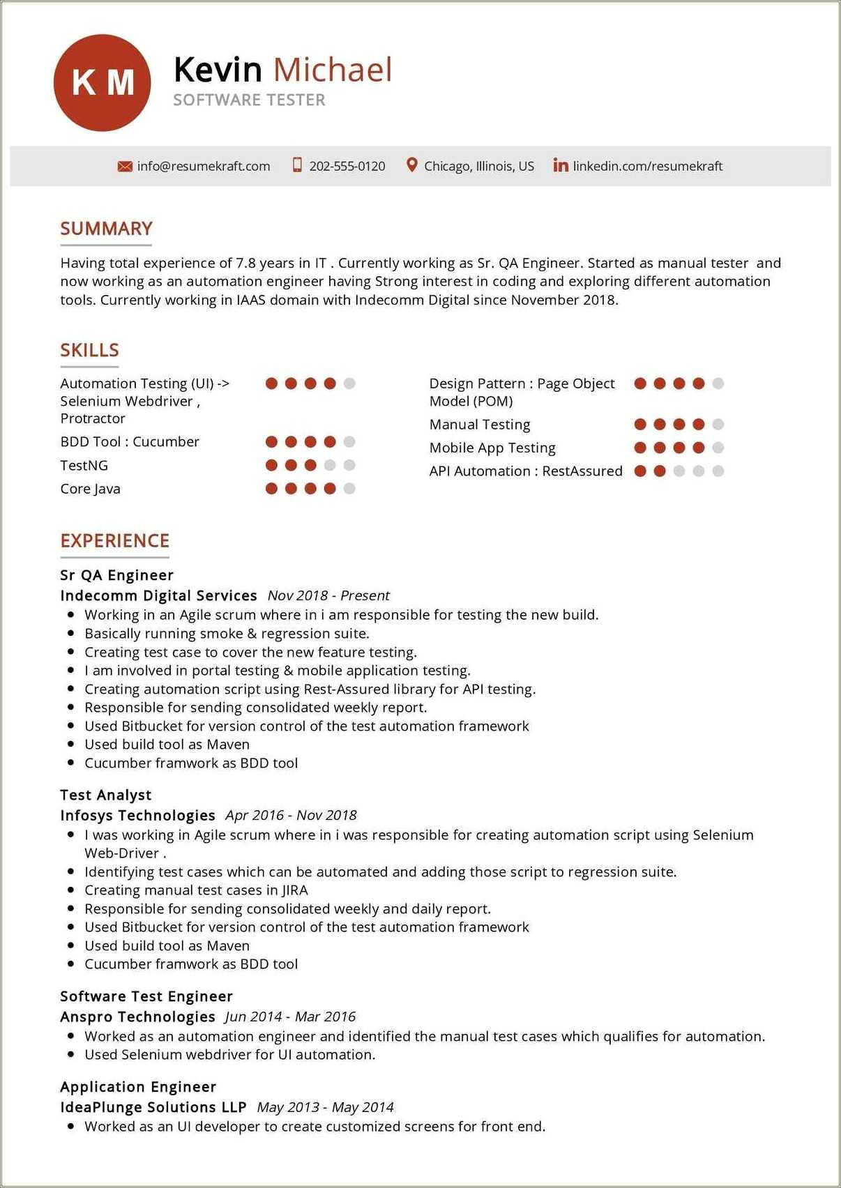 Agile Tester Resume Examples With Long Work History