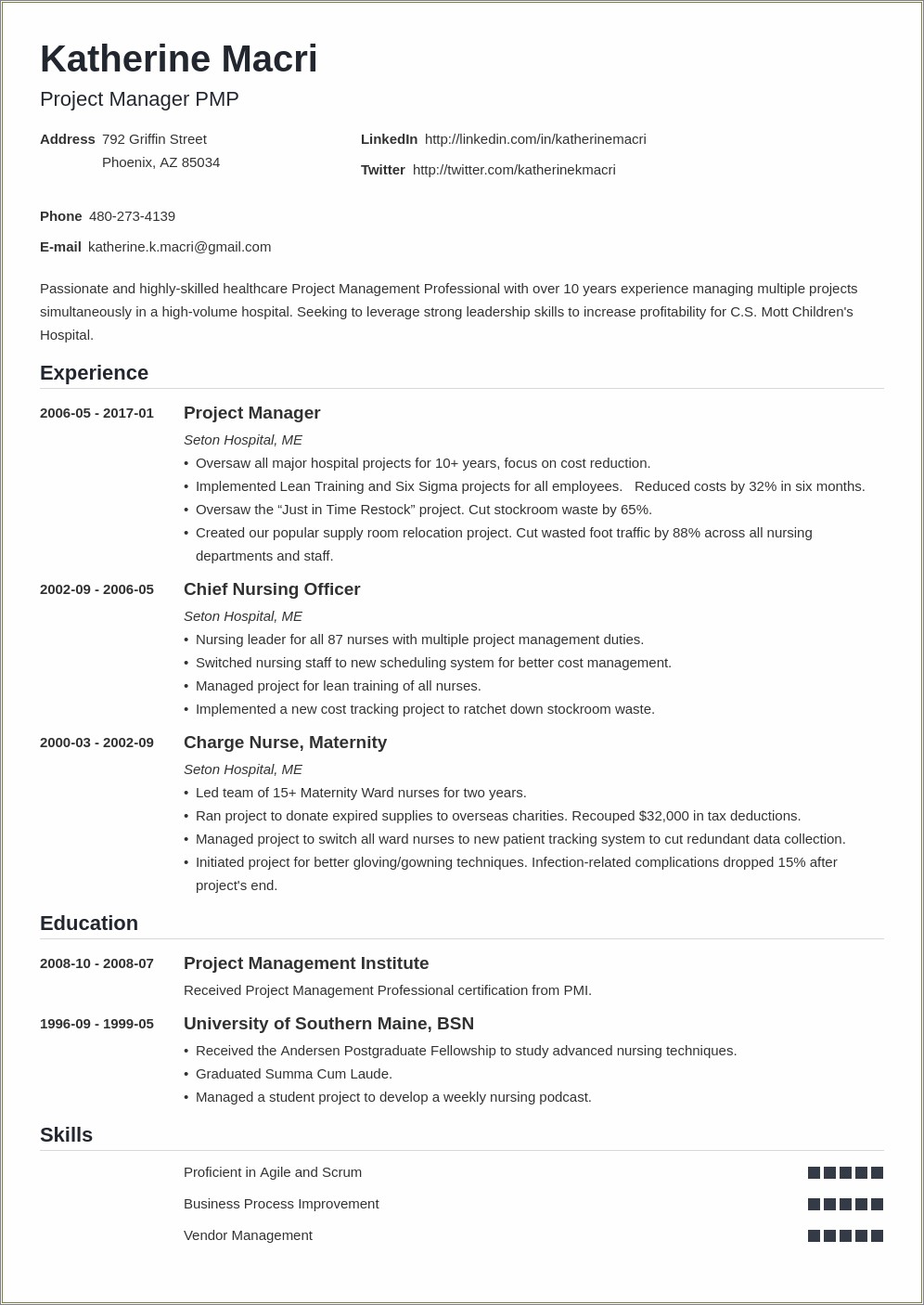 Air Force Facility Manager Resume