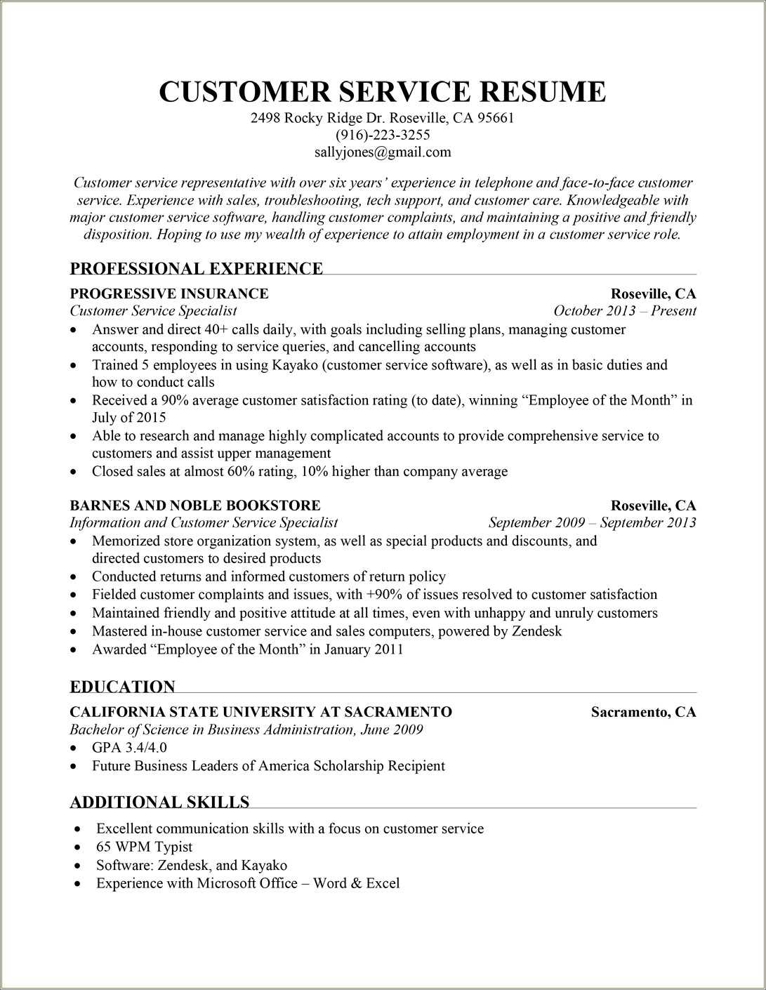 Airline Customer Service Agent Resume No Experience