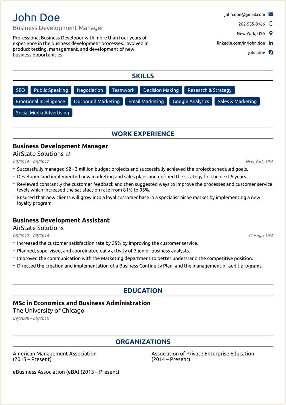 Airline Customer Service Resume Sample