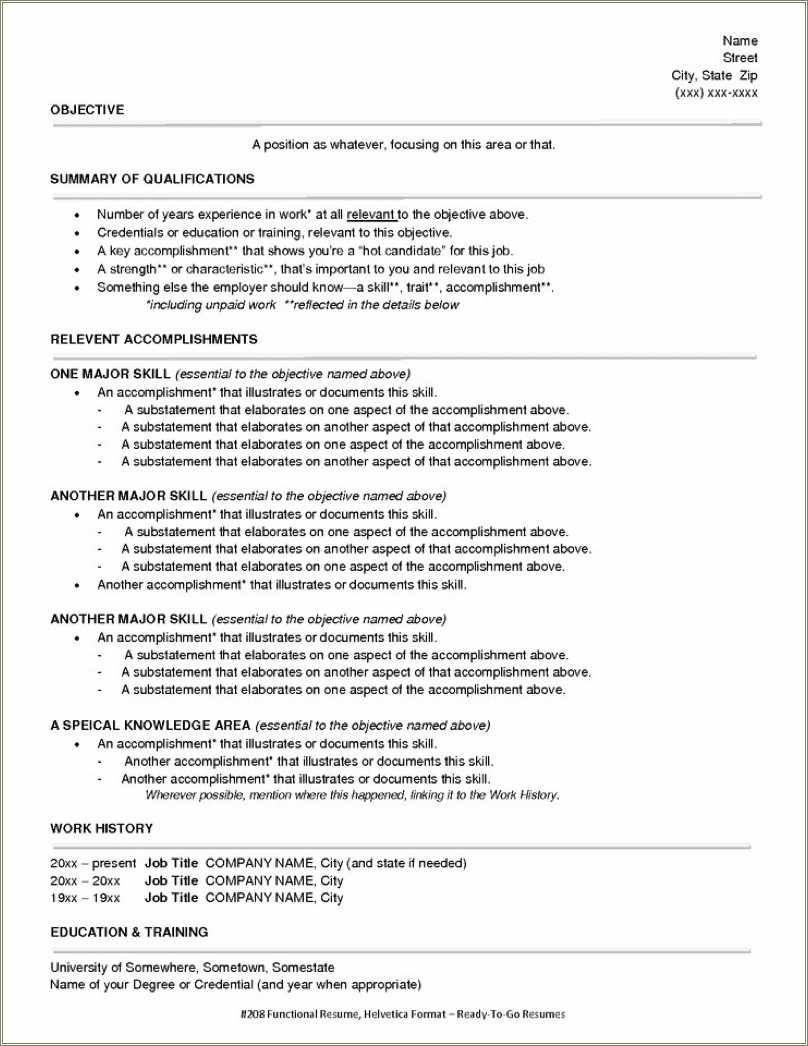 Alternative Titles For Objective On Resume