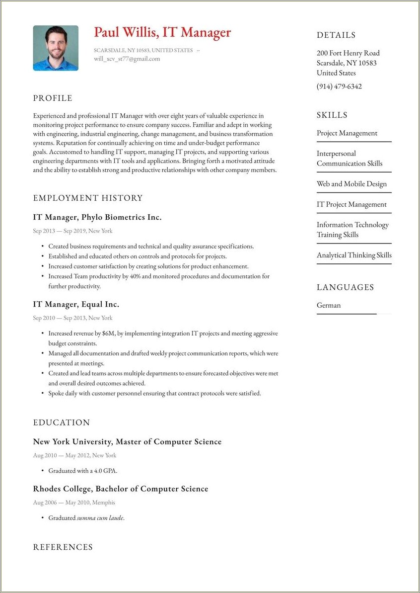 Analytical Skills In Resume Example