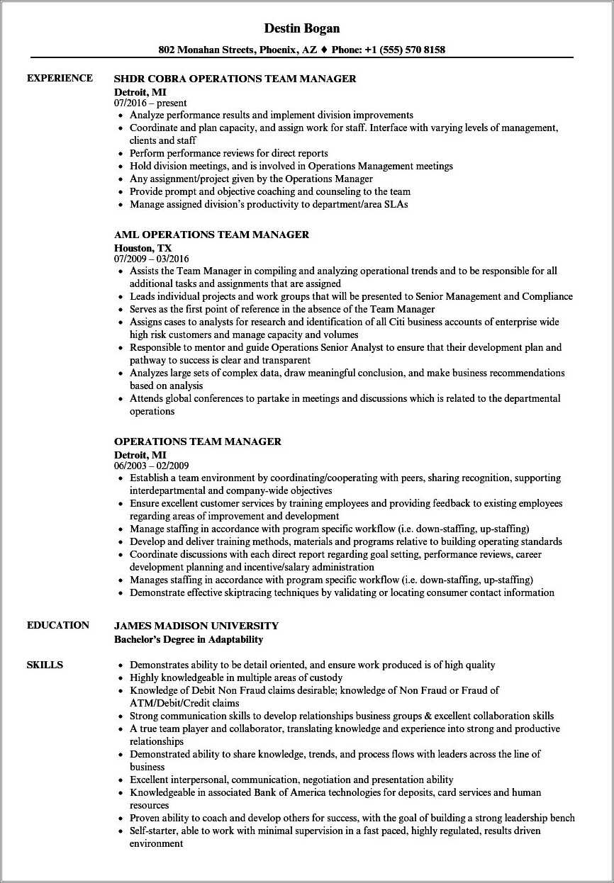 Teamwork Profile For Resume Example - Resume Example Gallery
