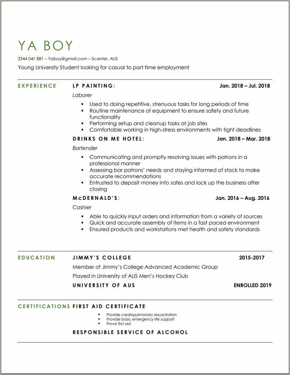 Are Colorful Resumes Acceptable For Part Time Jobs