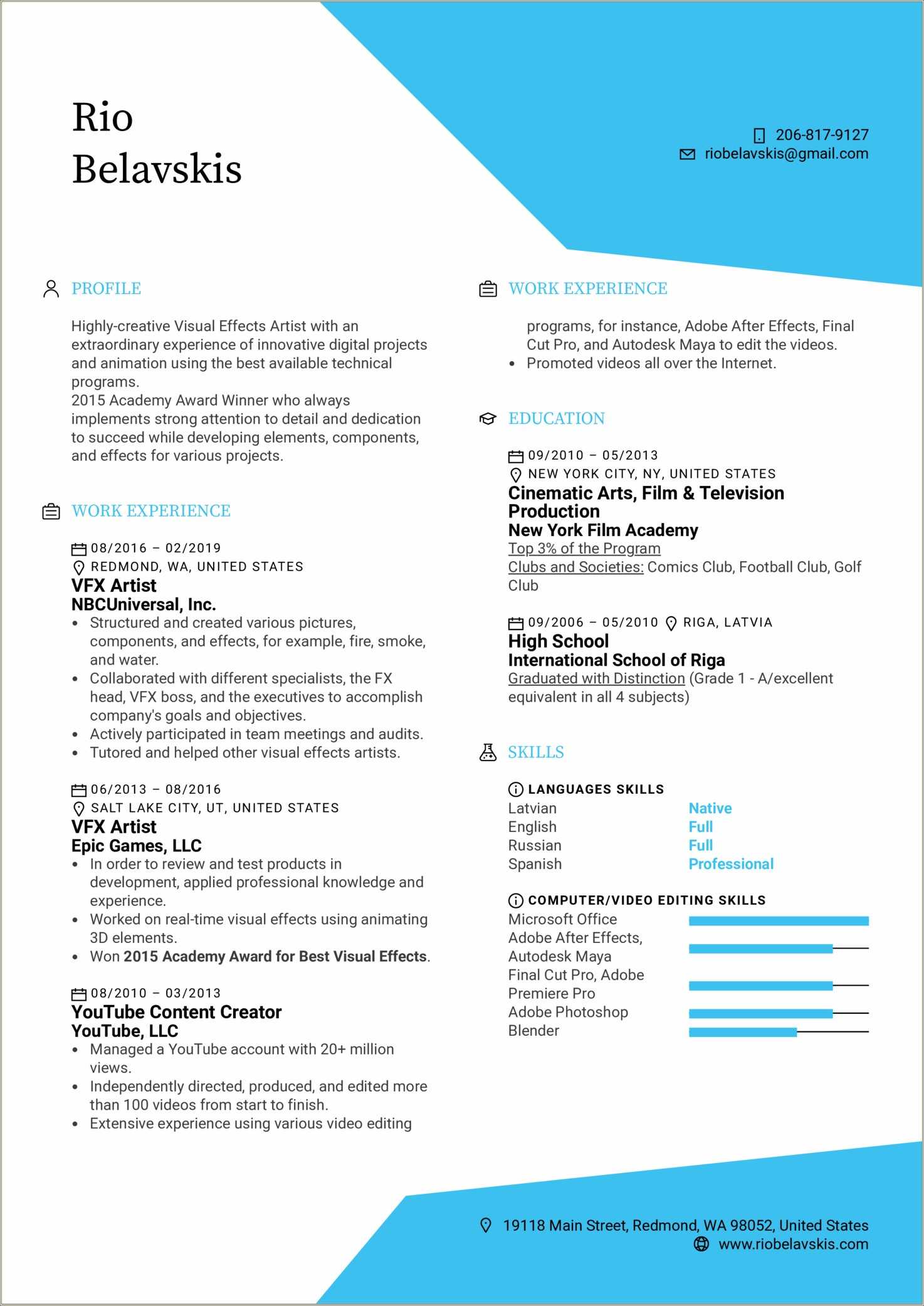 Art Resume Templates For Free
