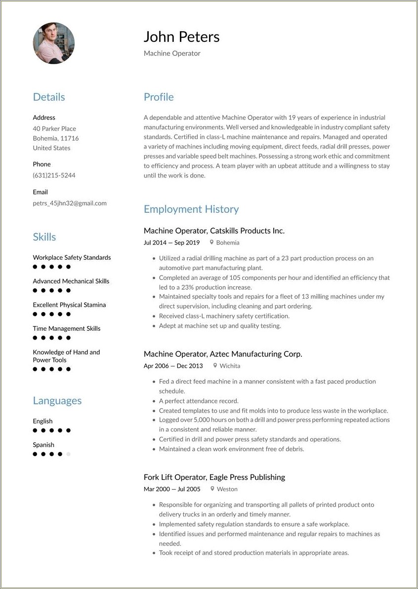 Assembly Line Worker Job Description For Resume