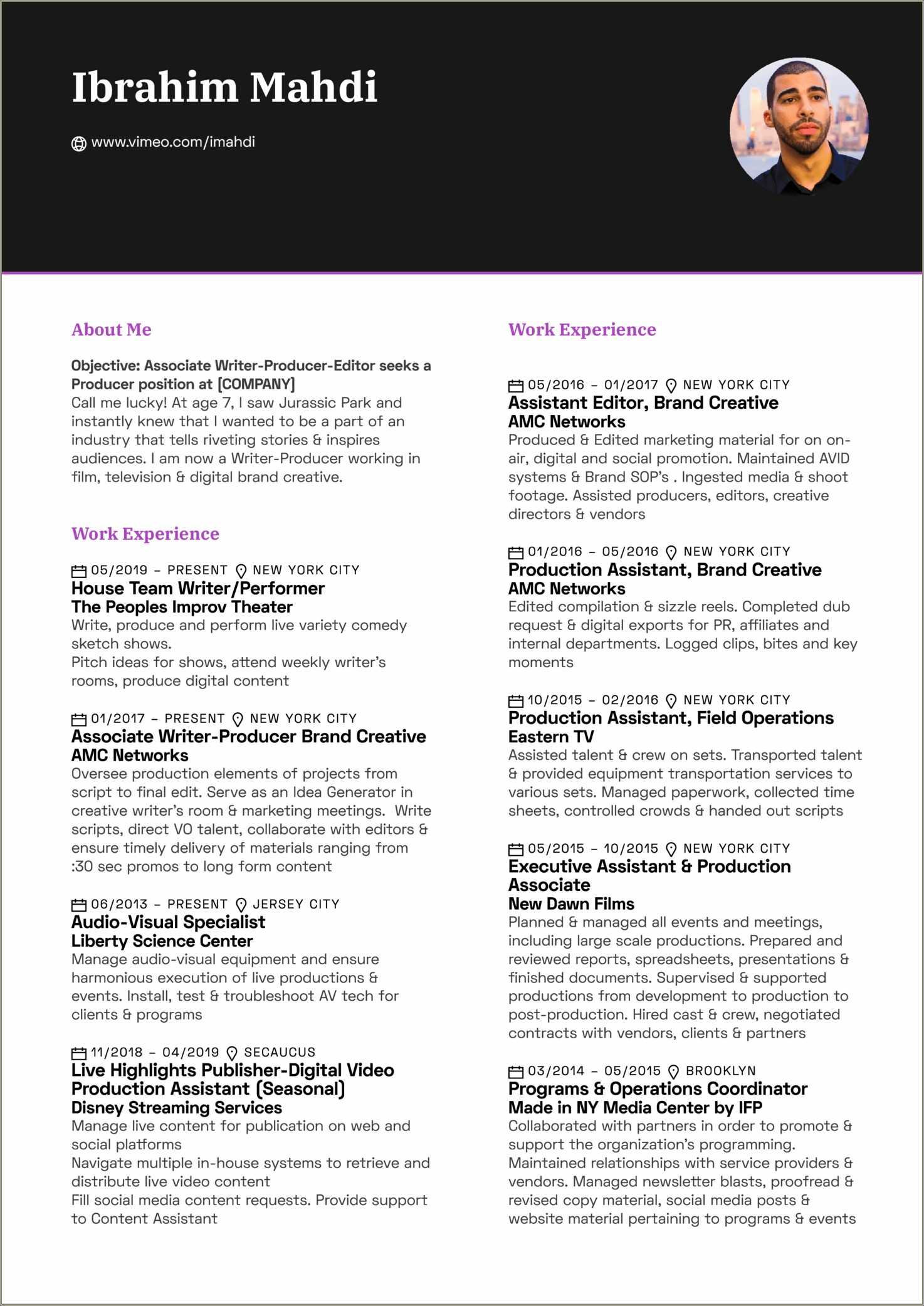 Union Assistant Editor Resume Example Resume Example Gallery