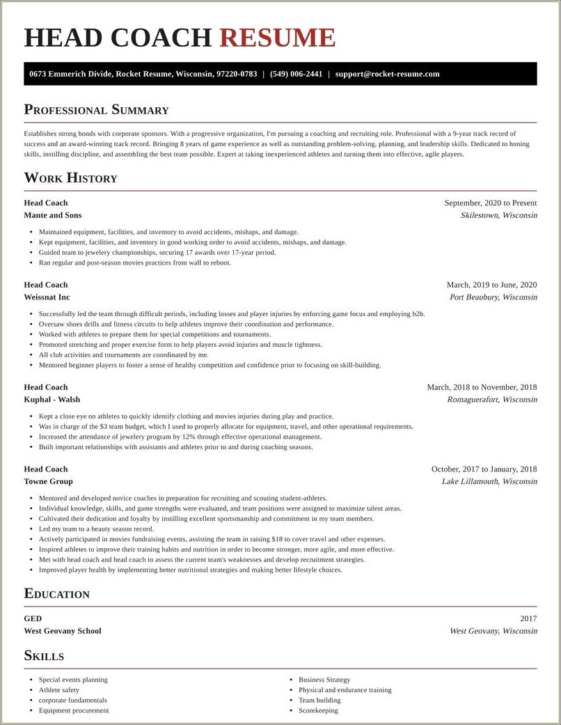 Assistant Track Coach Resume Sample Resume Example Gallery