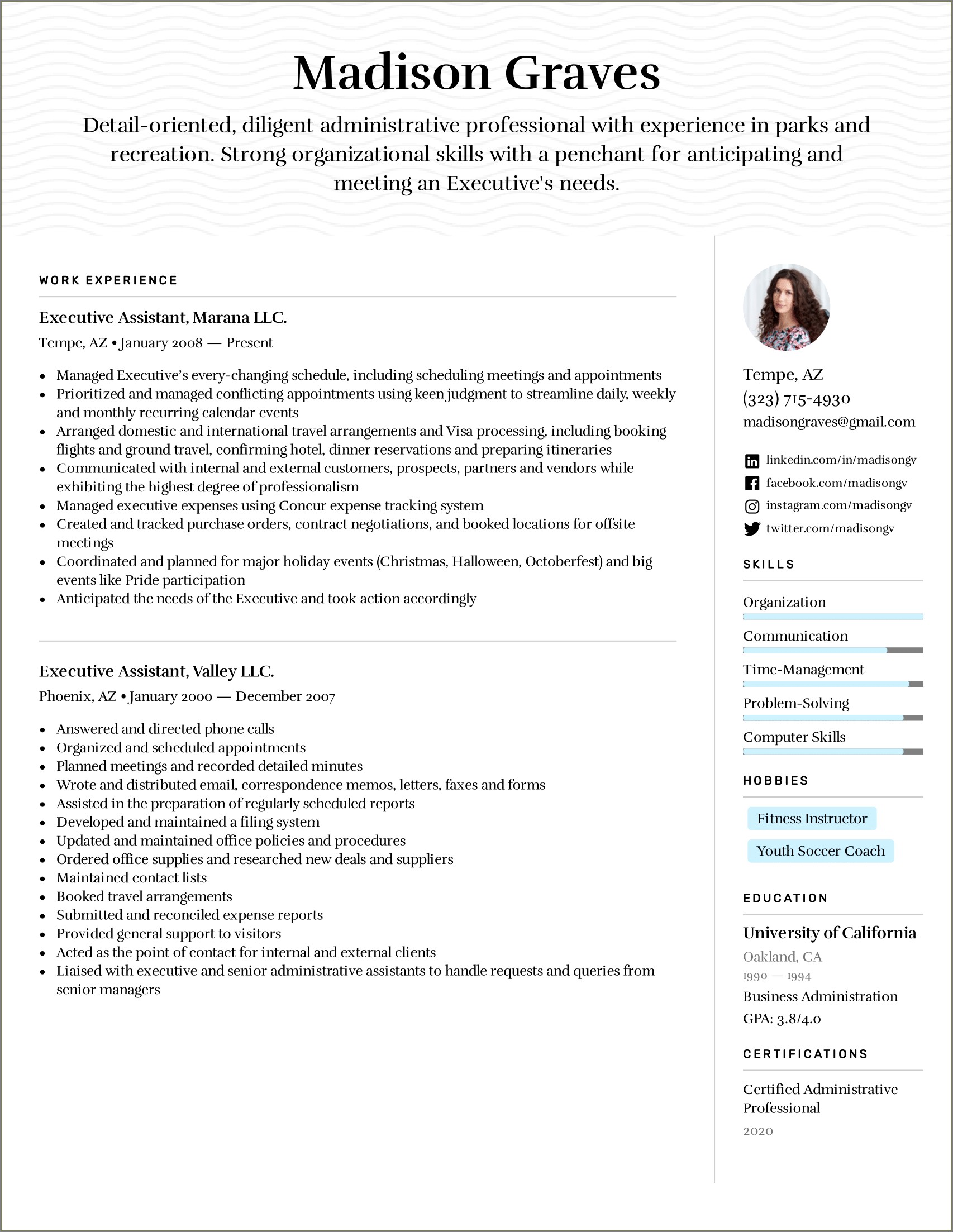 Associate In Computer Literacy Resume Sample