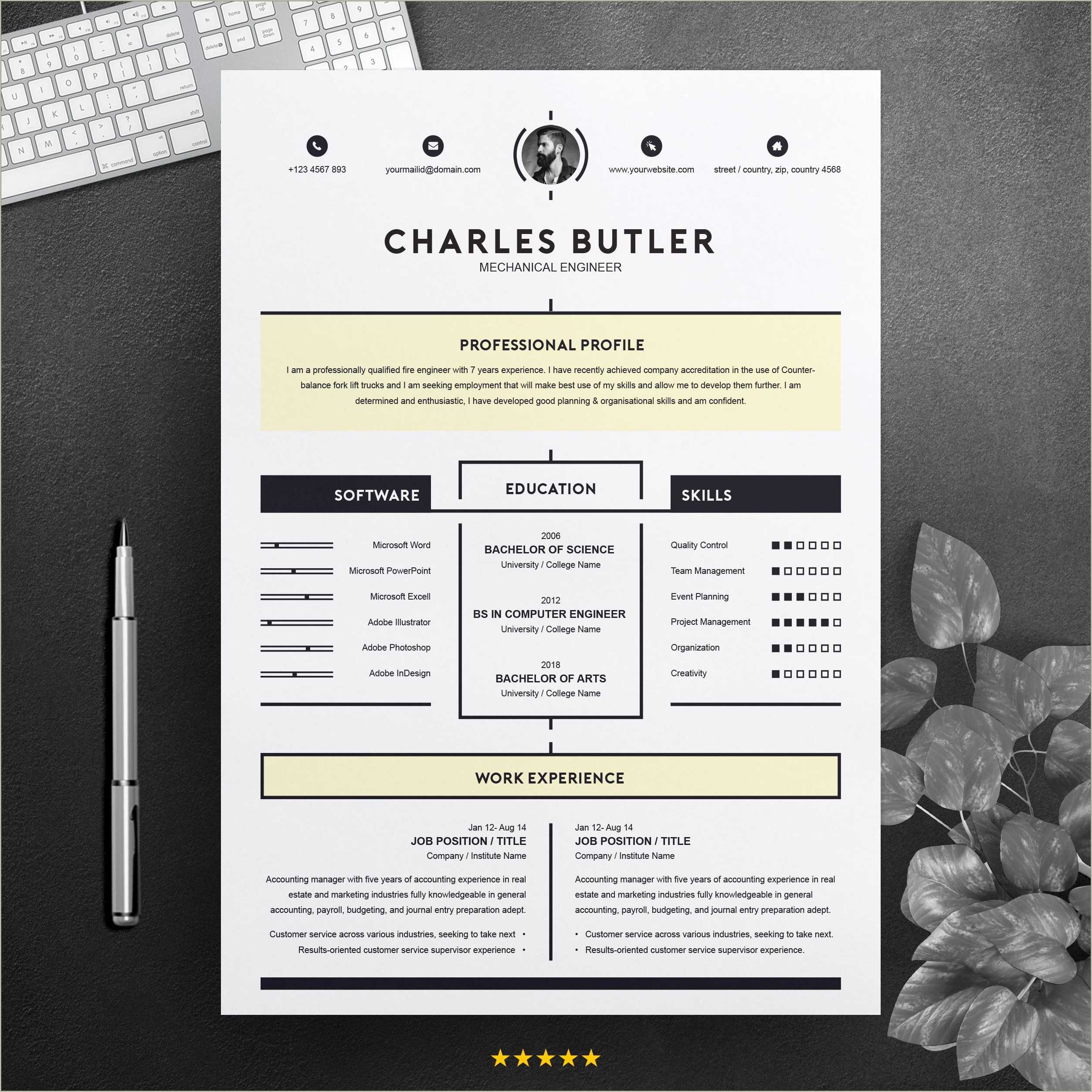 Attractive Resume Templates Free Download For Libreoffice Resume 