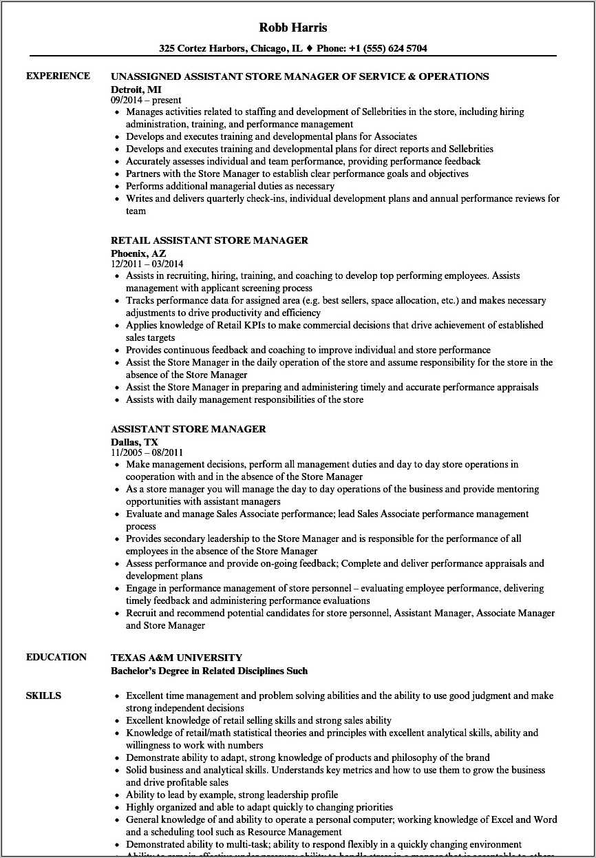 Auto Repair Shop Manager Resume Resume Example Gallery
