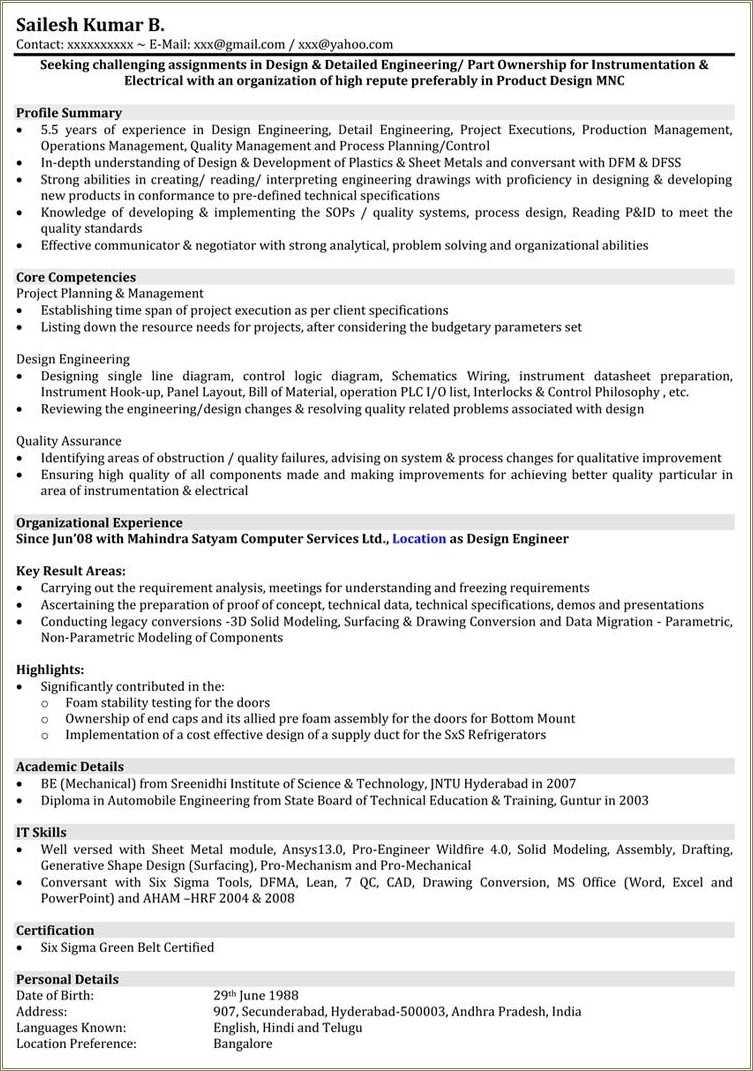 Automotive Assembly Line Worker Job Description Resume