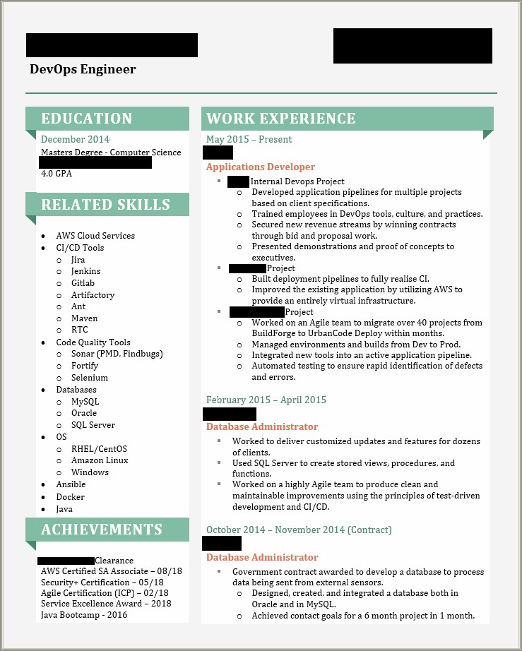 Aws Certification On Resume Example