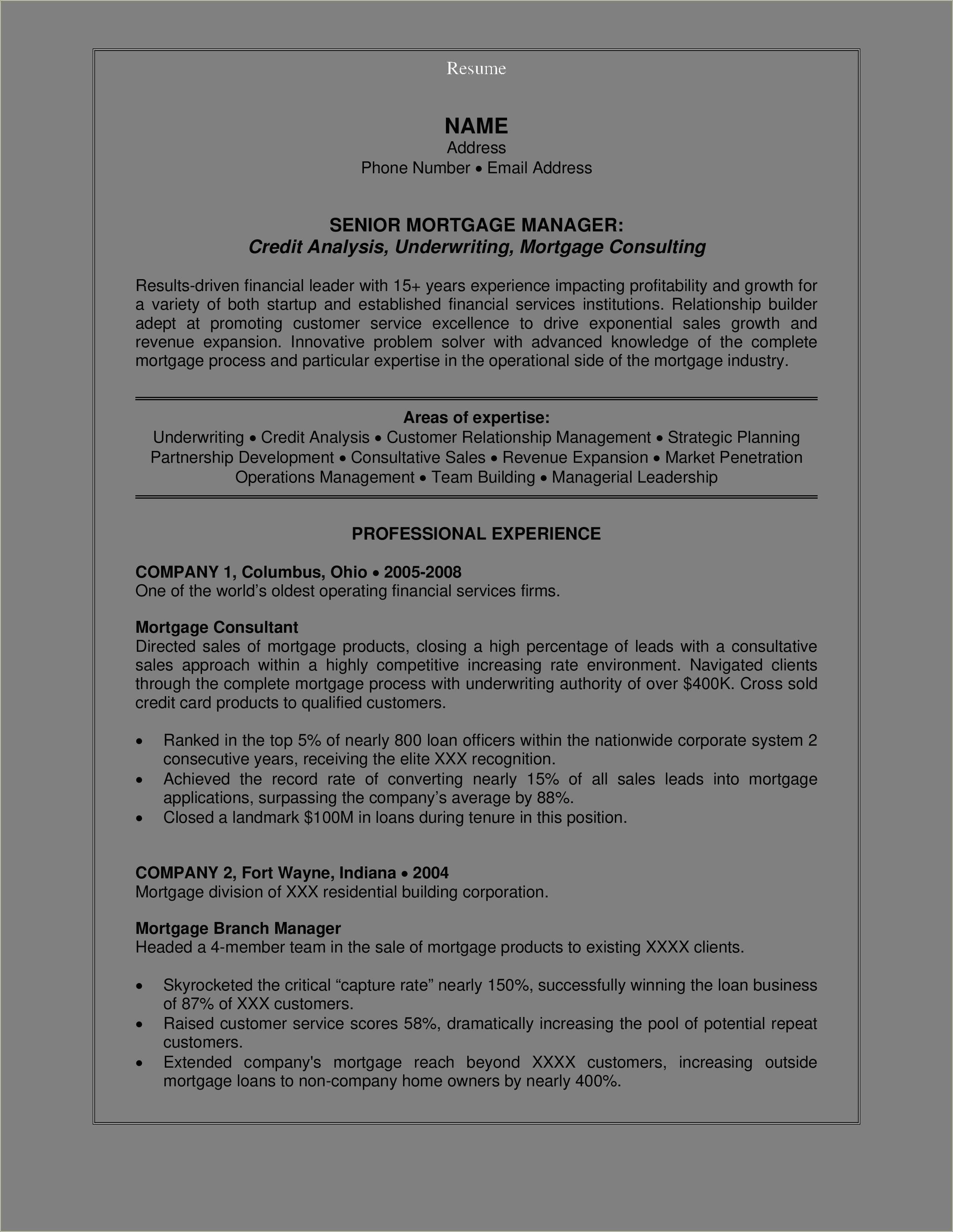Ba With Credit Card Experience Sample Resume