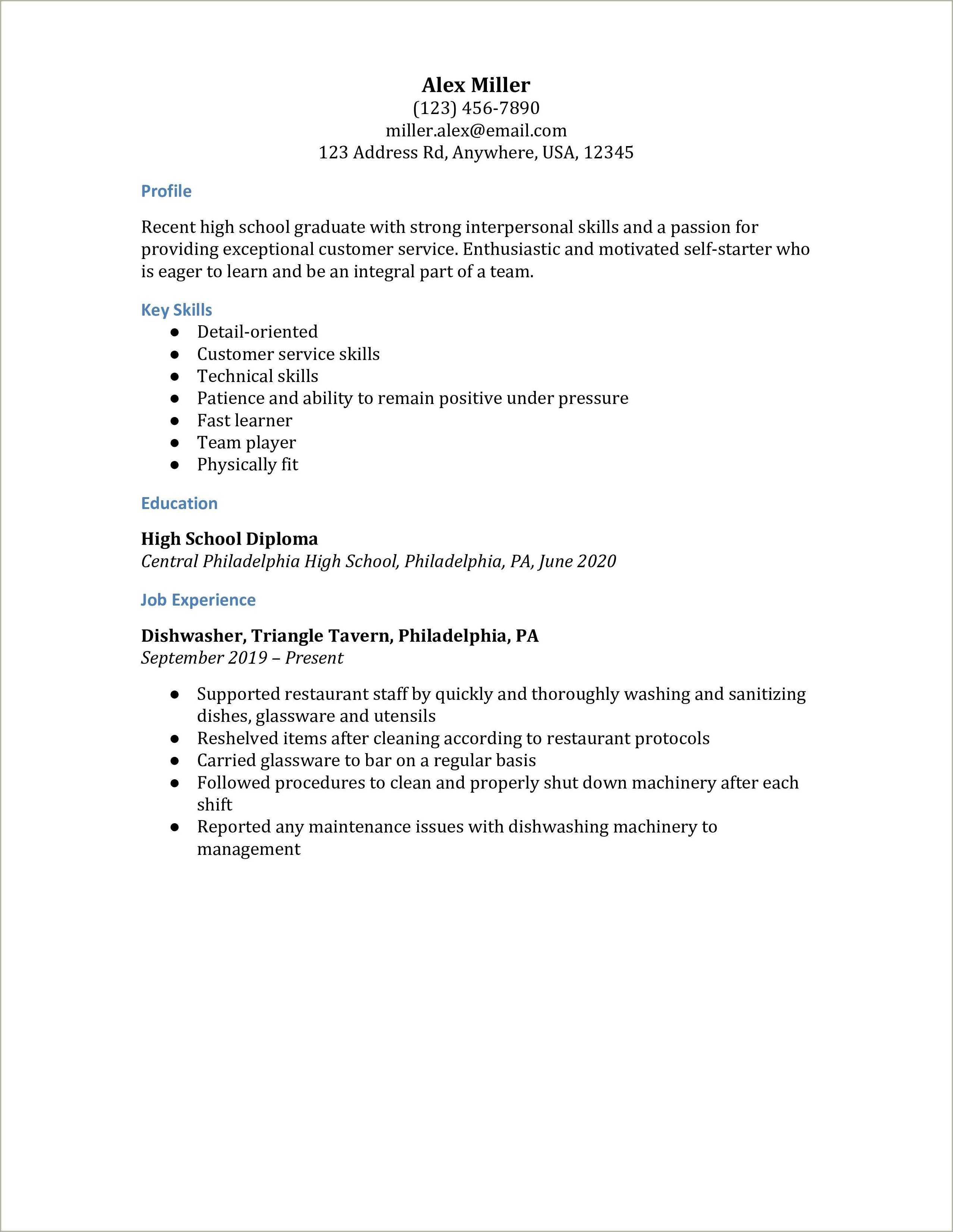 Back Waiter Job Description For Resume Resume Example Gallery