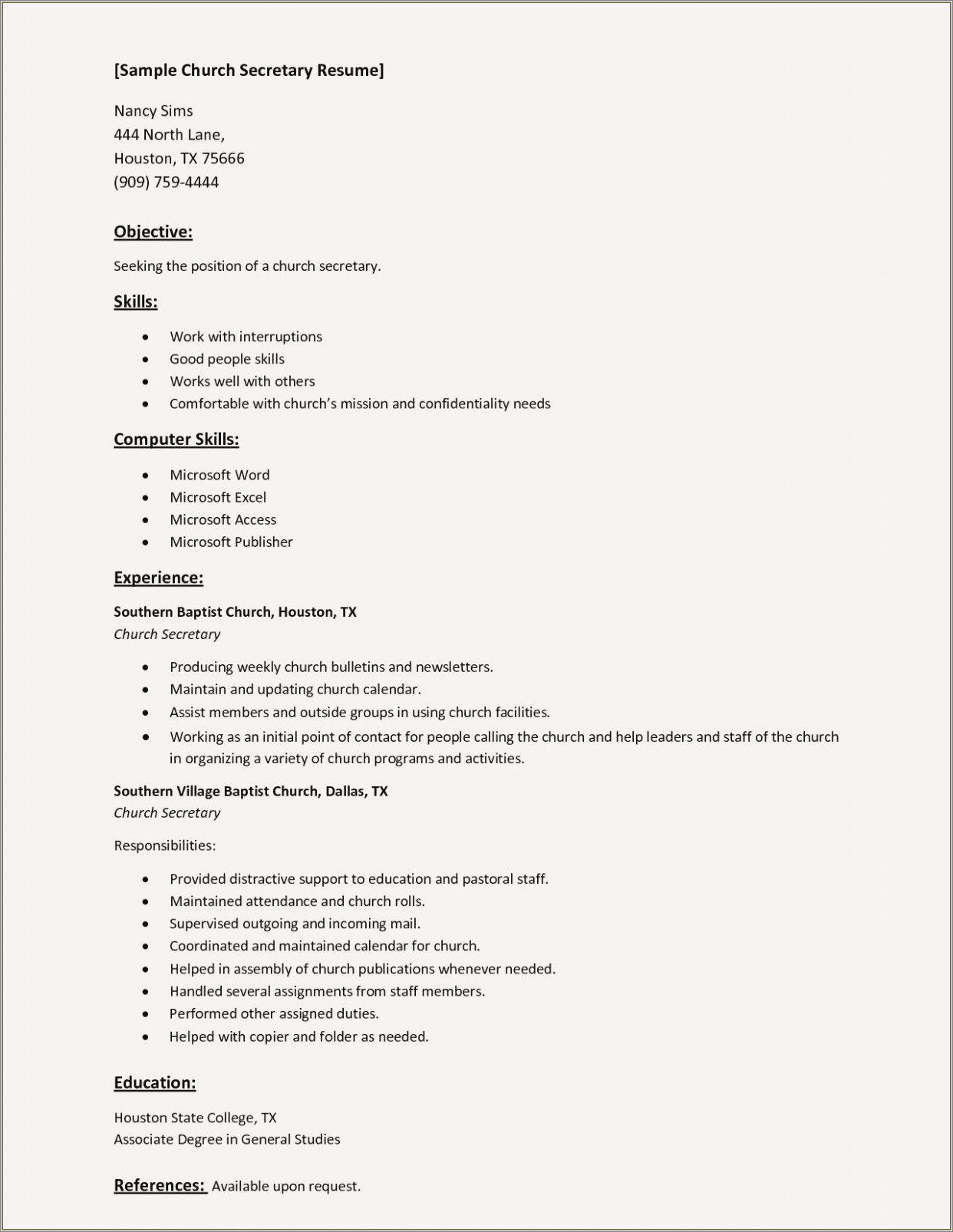 Basic Computer Skill In Resume