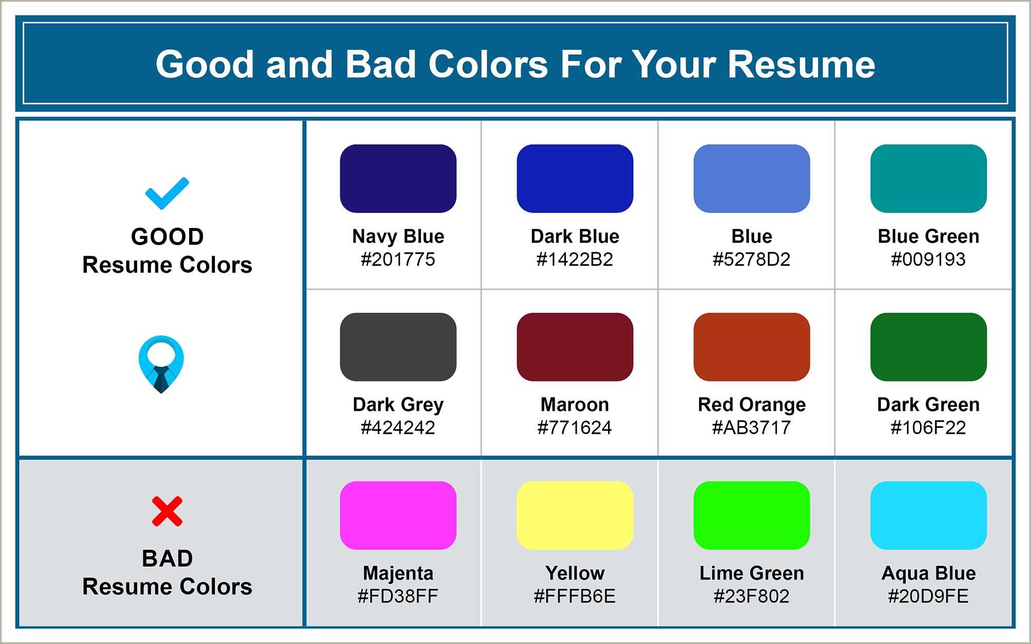 Best Colors To Use In Resume Resume Example Gallery