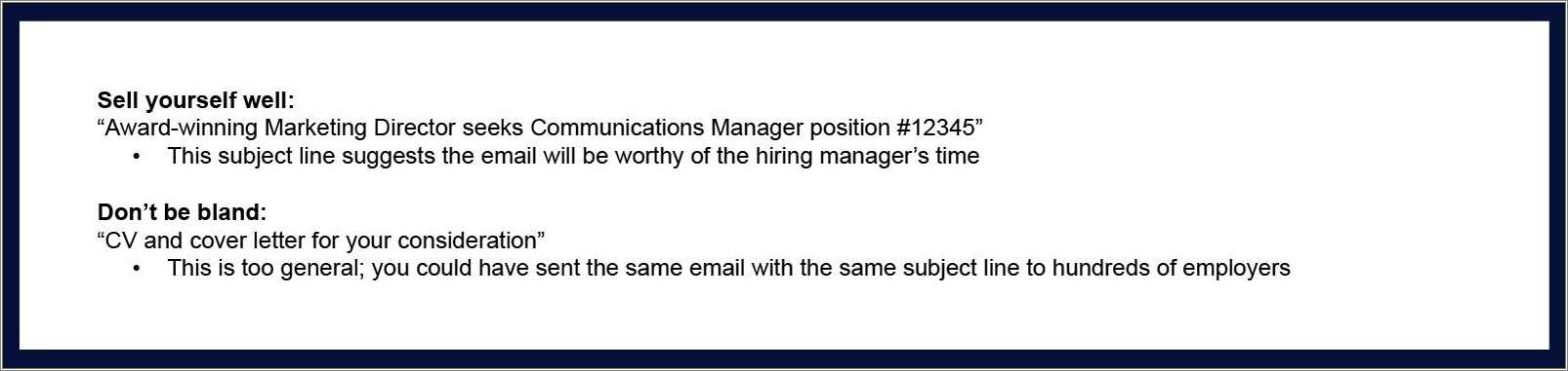 Best Email Subject To Send Resume
