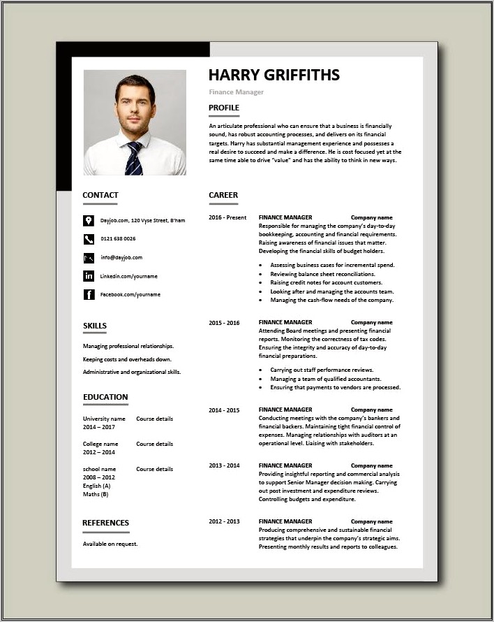 Best Finance Executive Resume Format - Resume Example Gallery