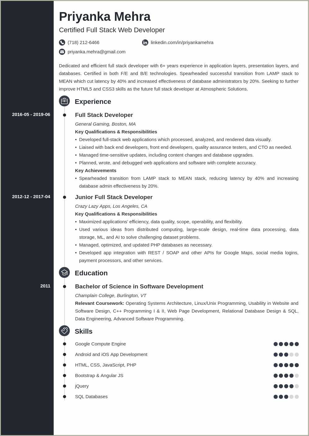 Best Full Stack Developer Resume