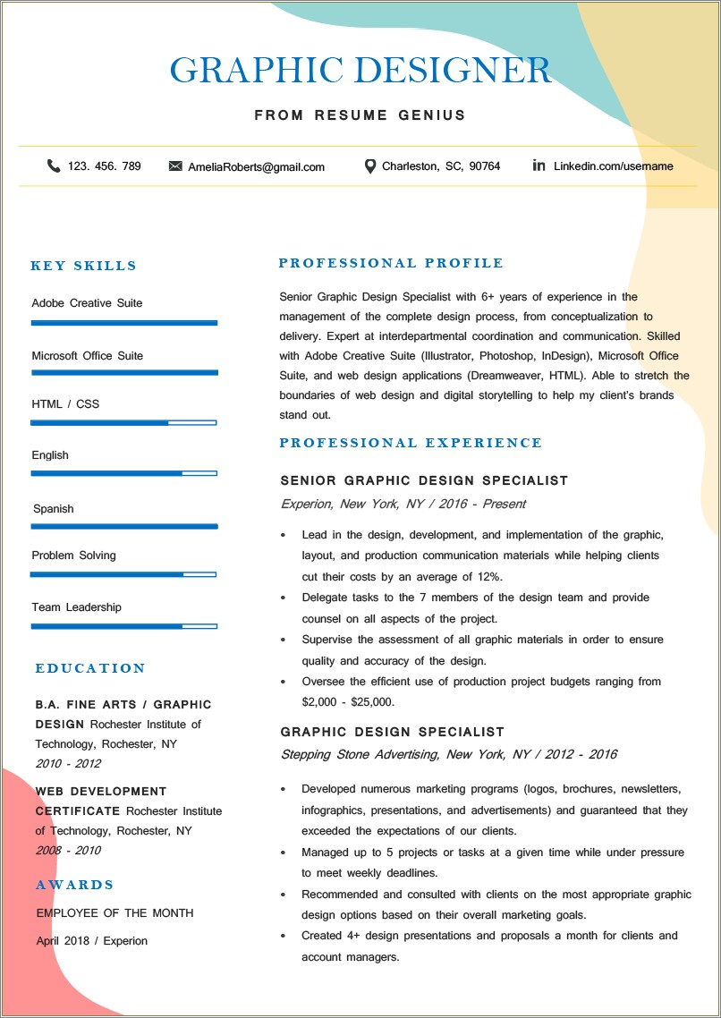 Best Graphic Designer Resume Pdf