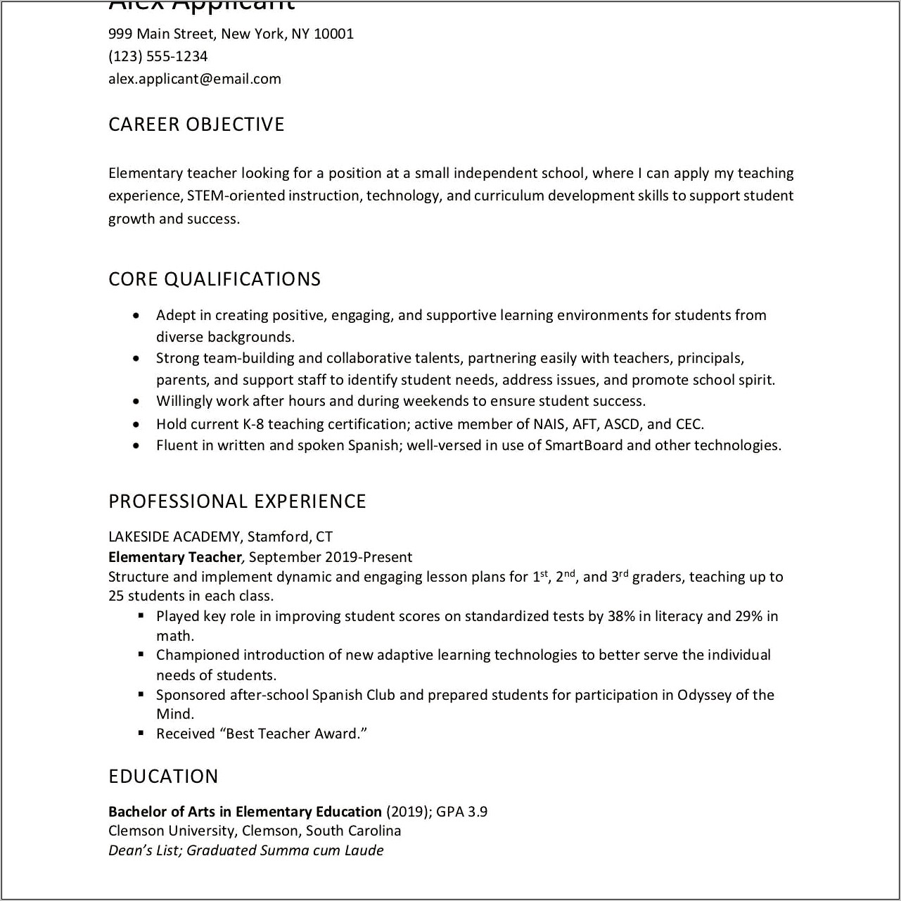 Best Job Objective For Resume