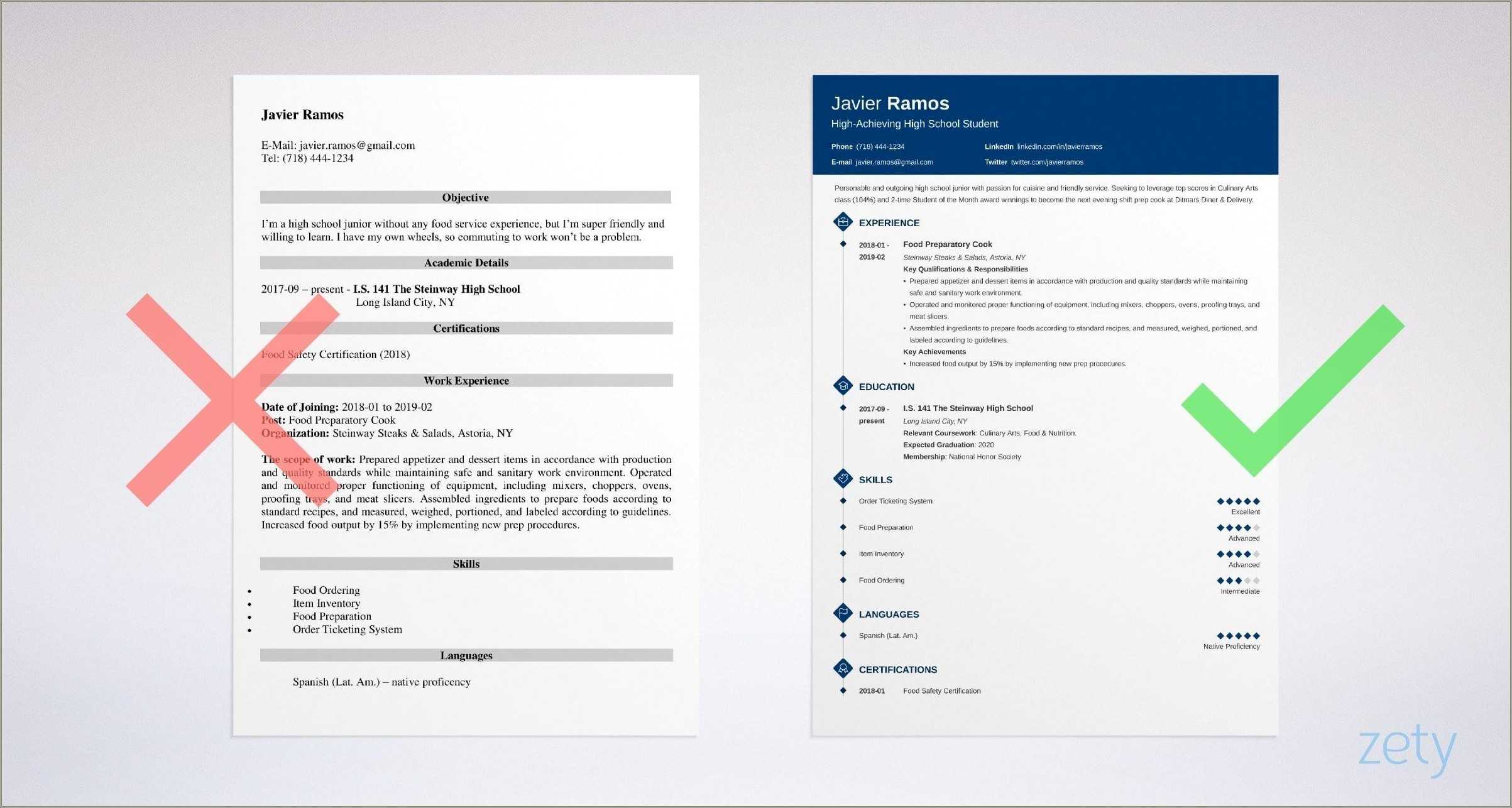 College resume examples for high school seniors resume example gallery