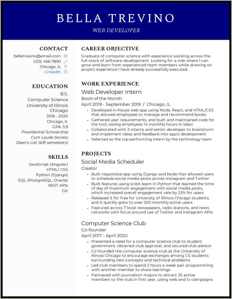 Best Resume For Fresh Graduate Without Experience
