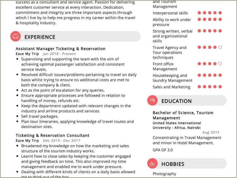 Best Resume For Ticketing Agent