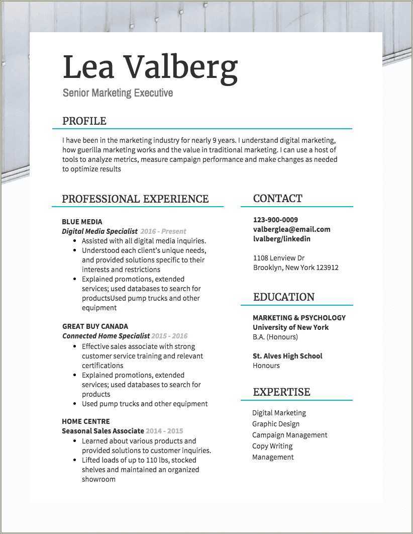 Best Resume Template For Device Sales Job