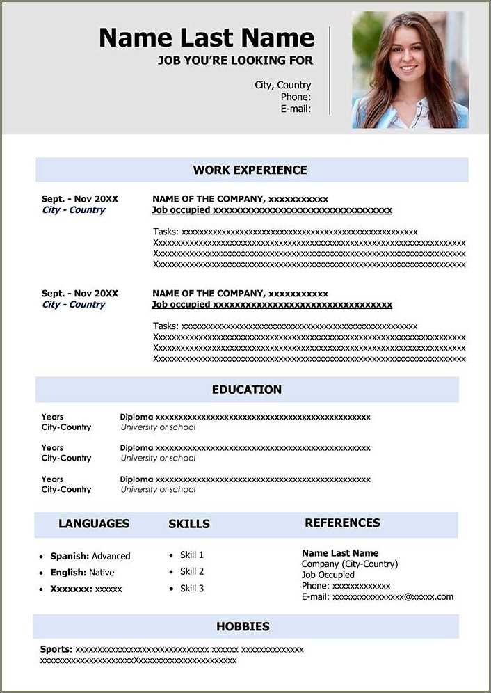Blank Resume Template Pdf Free Download Resume Example Gallery