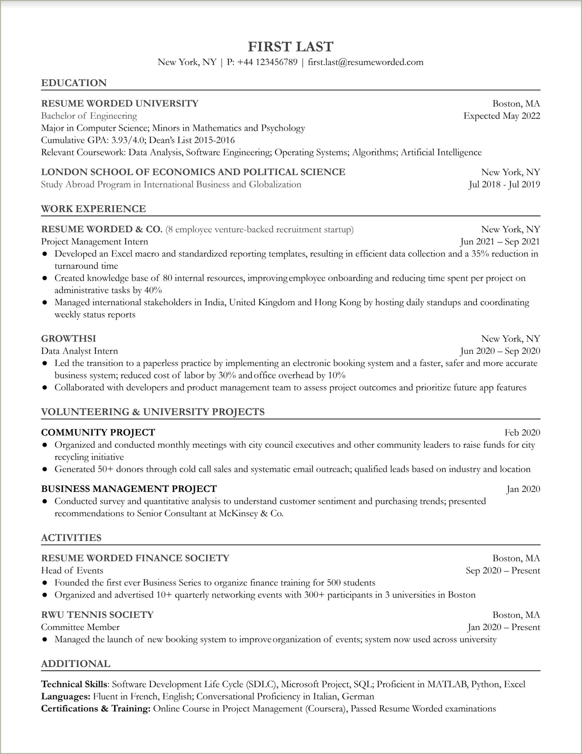 project manager resume buzzwords