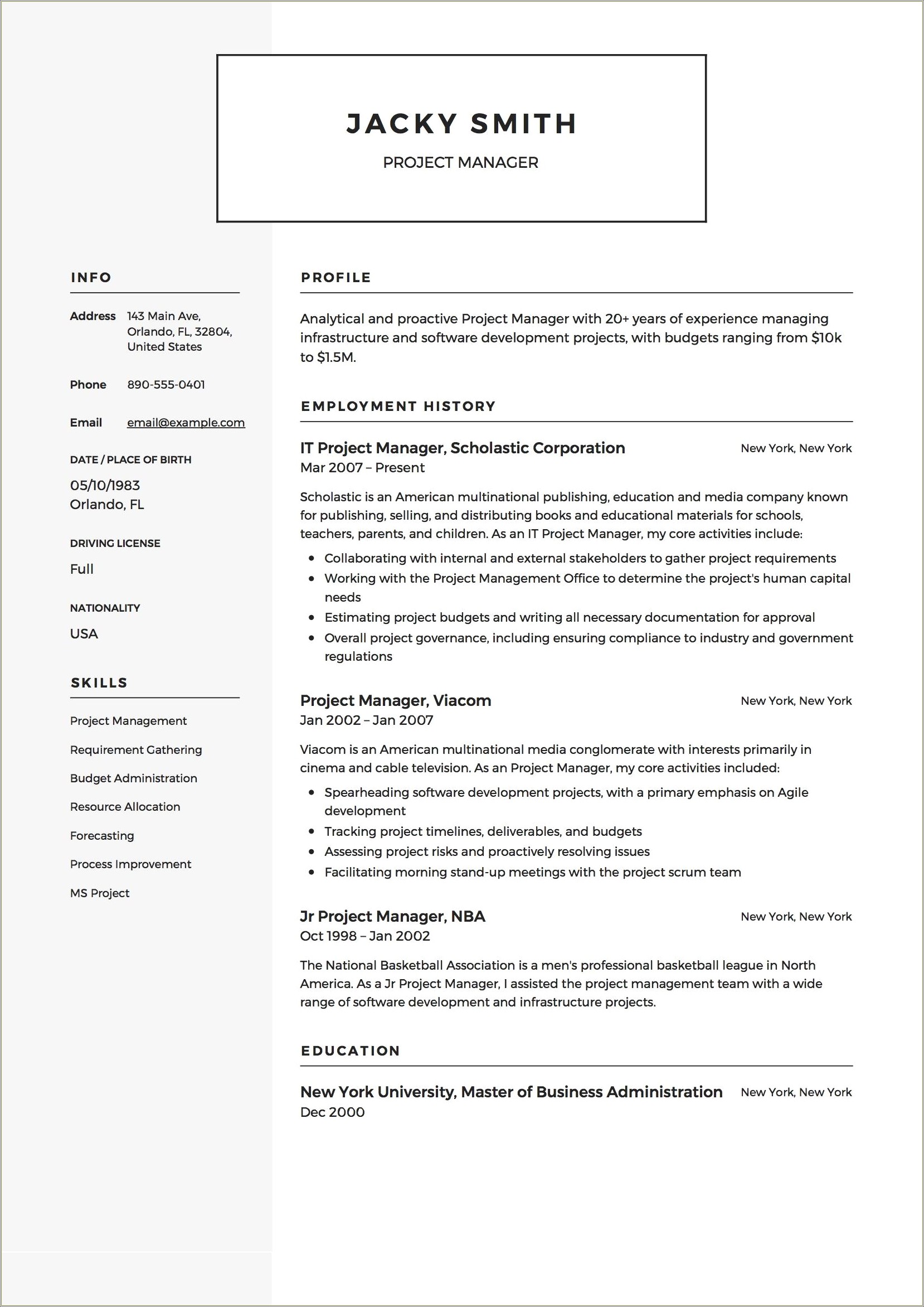 project manager buzzwords resume worded