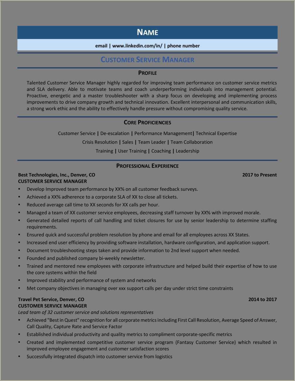 Call Centre Manager Resume Sample Resume Example Gallery