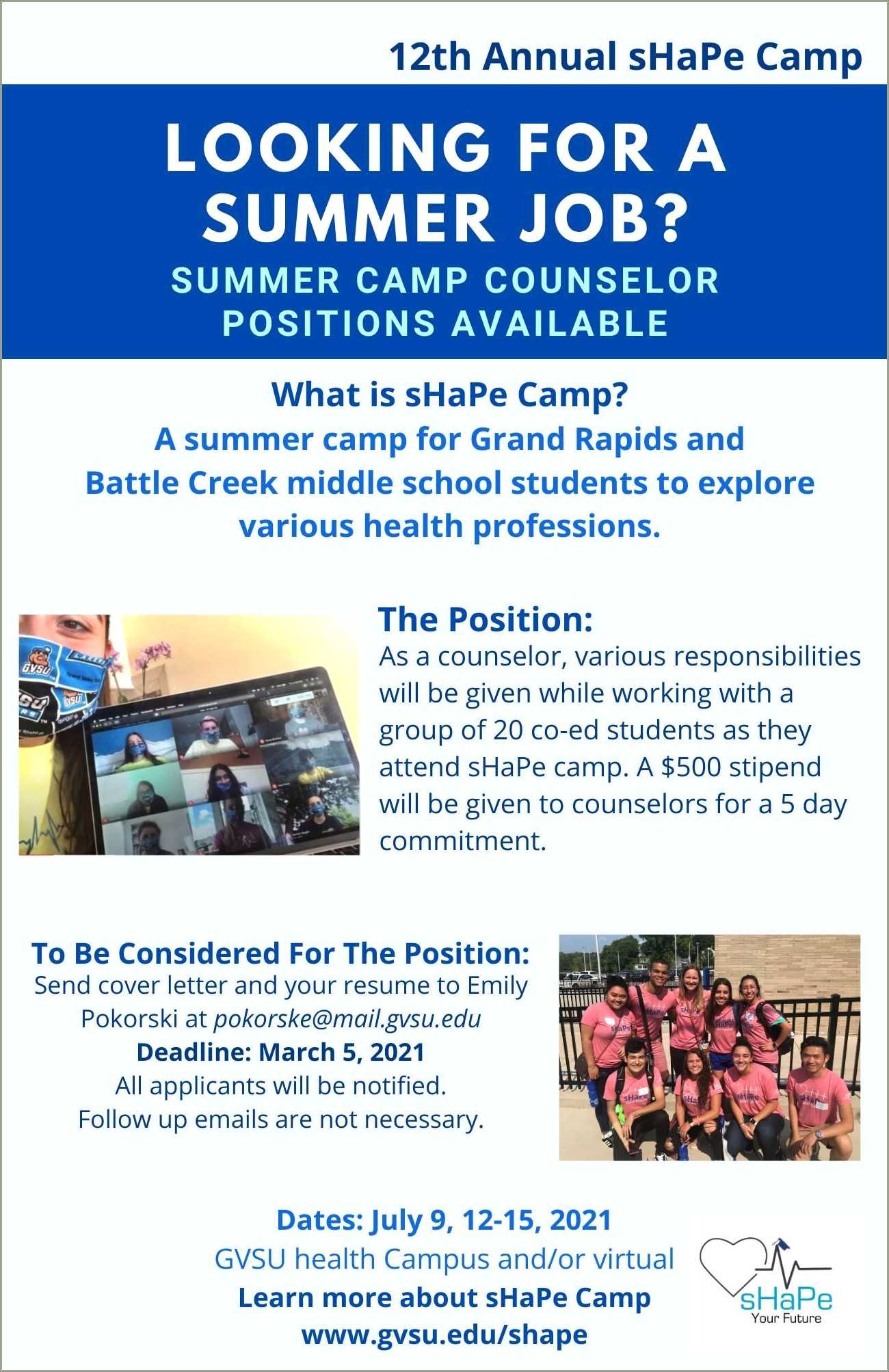 Camp Counselor Job Descriptions For Resume Resume Example Gallery
