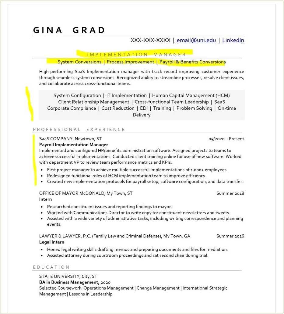 capstone project on resume example