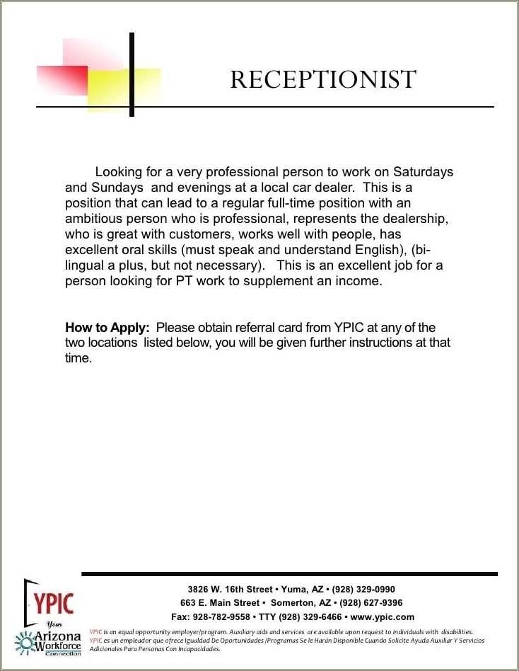 Car Dealership Receptionist Resume Sample Resume Example Gallery