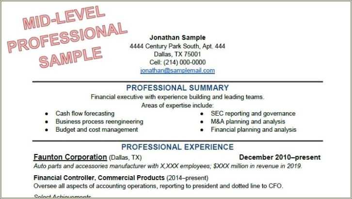 Career Experience Vs Professional Experience On Resume
