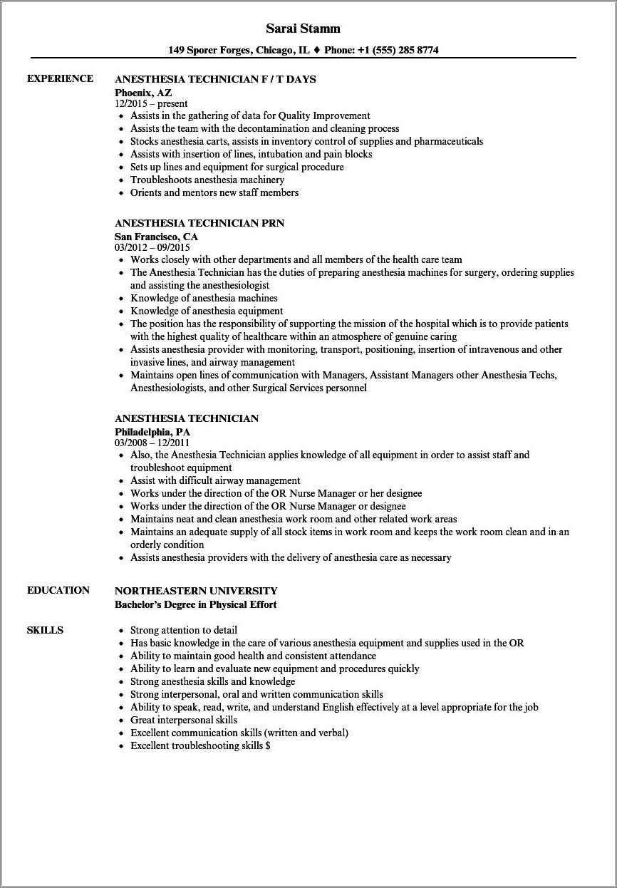 Certified Laser Technician Resume Sample Resume Example Gallery