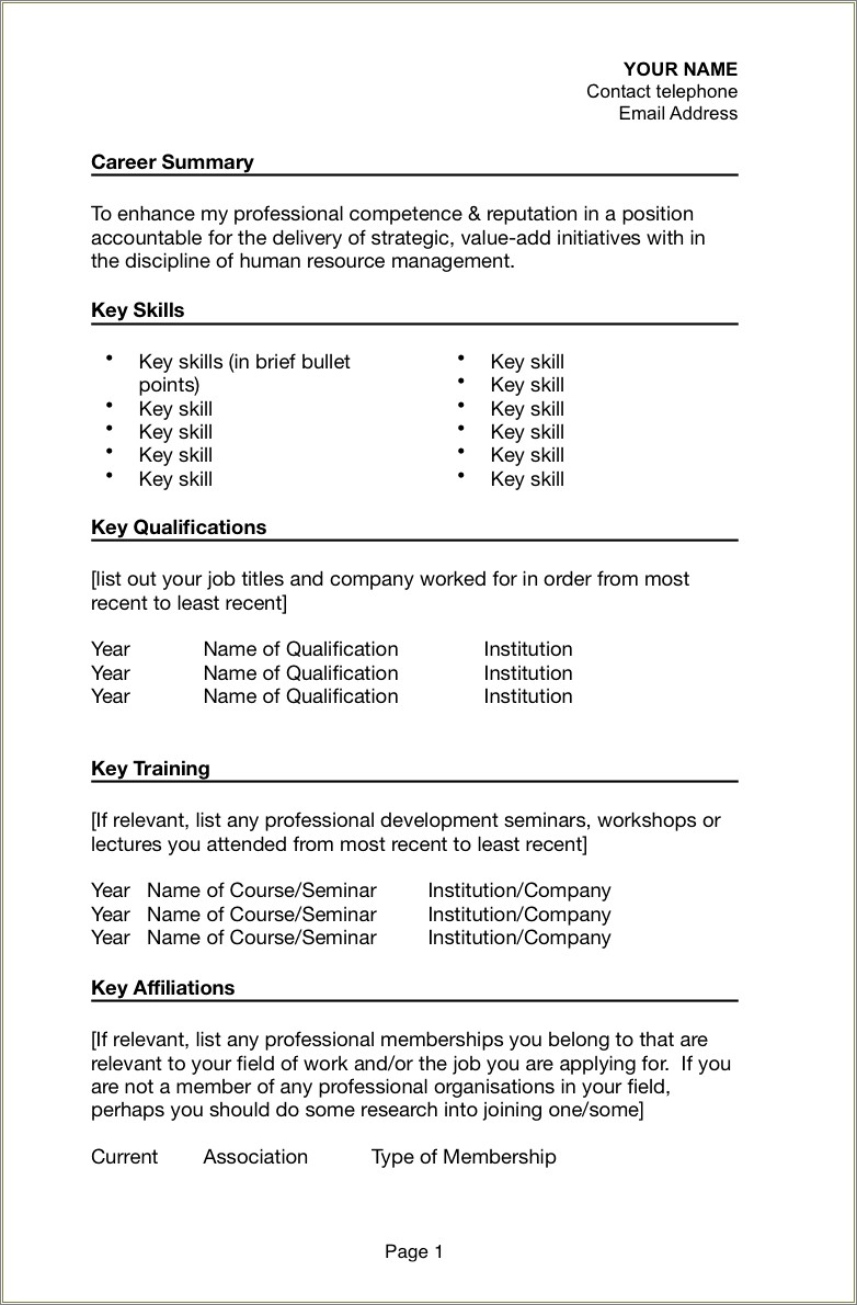 Child Care Resume Sample Australia